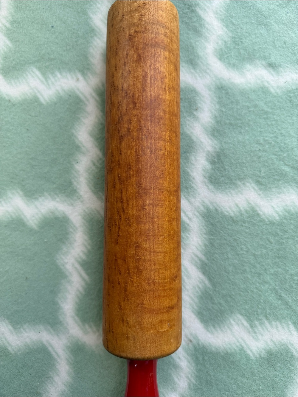 Vintage Munising Red Handle Hard Maple Wooden Rolling Pin - Excellent Condition - Picture 7 of 10